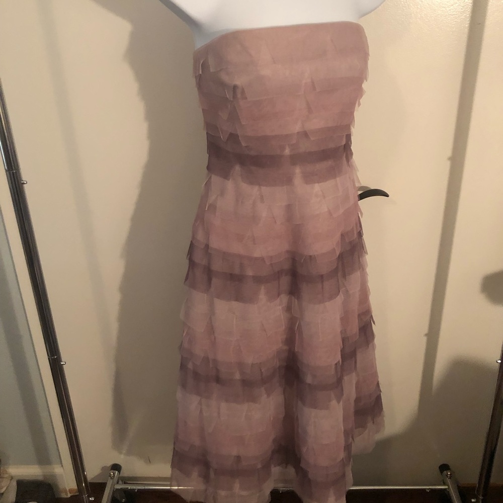 BCBG purple rifled tulle dress